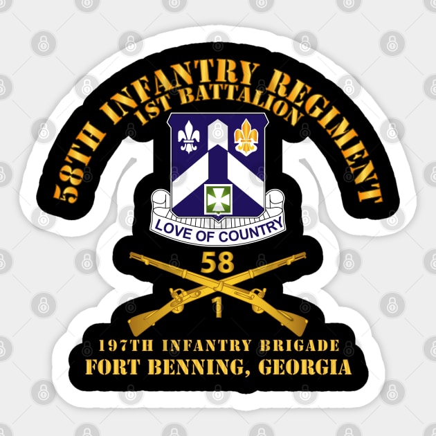 1st Bn 58th Infantry - 197th Inf Bde Ft Benning Ga Sticker by twix123844